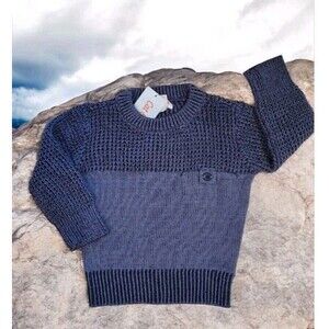 Cat & Jack Blue Textured Pullover Knit Sweater Two Tone Blue NWT Toddler 4T